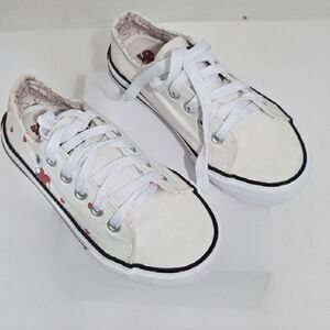 Peanuts Snoopy Hearts White Canvas Lace-Up Shoes  Size 11 Unisex